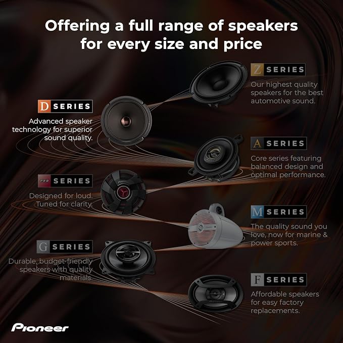 Pioneer D-Series TS-D68F 6” x 8” 2-Way Speakers (Pair) – 280W Max, Balanced Sound + Smooth Treble, Ideal Factory Upgrade, Add an Amplifier for Even Better Performance