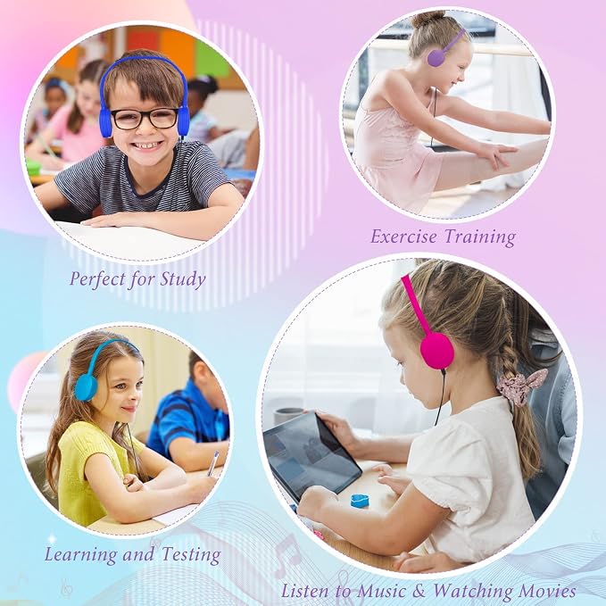 Classroom Kids Headphones Bulk 30 Pack Class Set of Headphones for Students Children Boys Girls Teen Adult,Group Learning, Computer Lab, Library, Online Lesson and Testing (10 Colors)