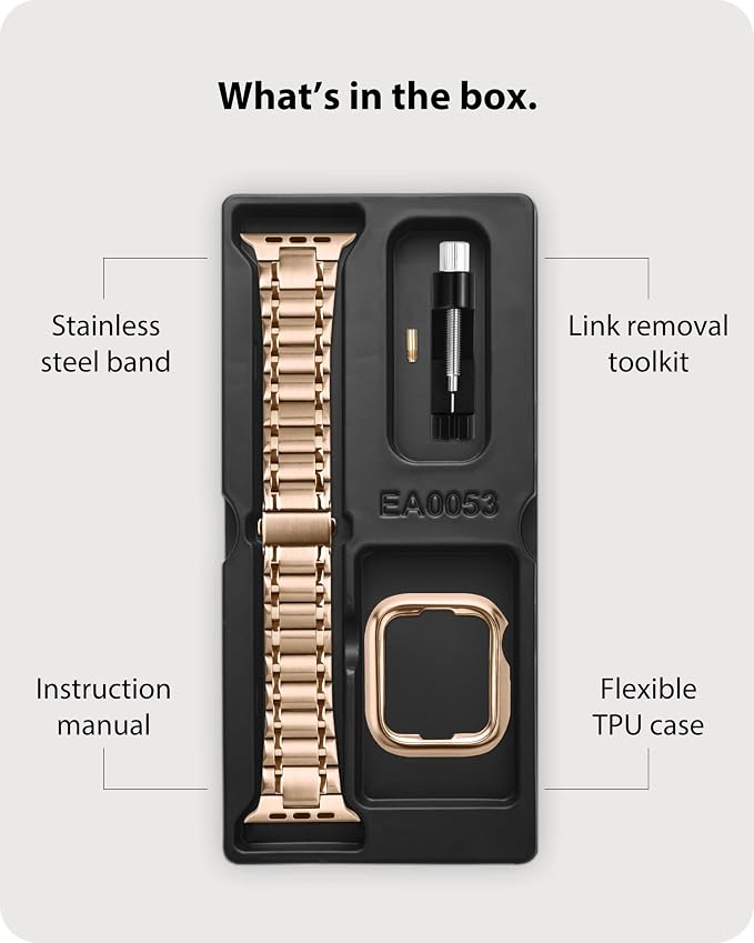Fullmosa Bands Compatible with Apple Watch Band 41mm 40mm 38mm 46mm 49mm 45mm 44mm 42mm, Stainless Steel iWatch Band with Case for Apple Watch Series 11 10 9 8 7 6 5 4 3 2 1 SE3/2/1 Ultra3/2/1, 38mm 40mm 41mm, Rose Gold