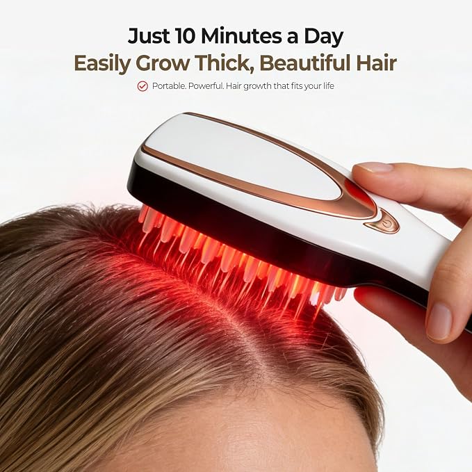 Laser Hair Growth Comb with 650nm Red Light & 470nm Blue Light, Electric Scalp Massager, Scalp Massager Hair Growth, Red Light Hair Brush, Head Massager (Model: A-803)