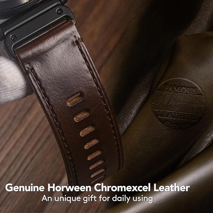 Soft Horween Leather Watch Band Compatible With Garmin, Strap For Fenix/Forerunner/Approach/MARQ/Quatix / D2 Series/Instinct/Epix/Tactix/Foretrex