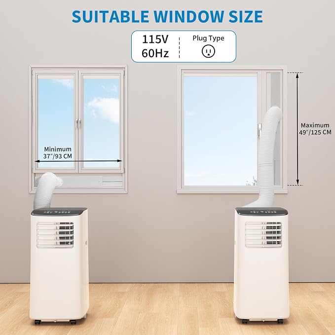 8000 BTU Portable Air Conditioner 3 in 1 Portable AC Unit Dehumidifier Fan Compact Room Air Conditioner for Bedroom Living Room Office Dorm Up to 350 Sq ft Quiet Under 55 DB Sleep Mode White