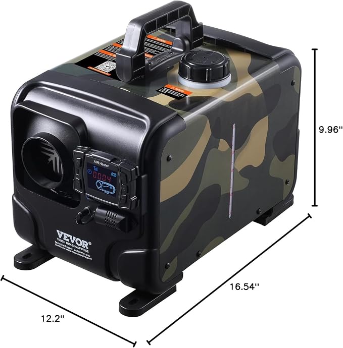VEVOR 8KW Diesel Heater, 12V/24V All in One Diesel Air Heater, Bluetooth APP Control, Remote Control and Display Screen, CO Alarm, Fast Heating Horizontal Portable Diesel Heater for Vehicles, Garage