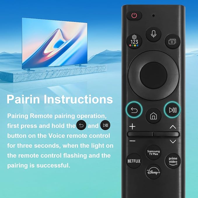 ExploreHome BN59-01391A Solar Voice Remote Control Replacement for Samsung Neo QLED 8K HDR Smart TVs