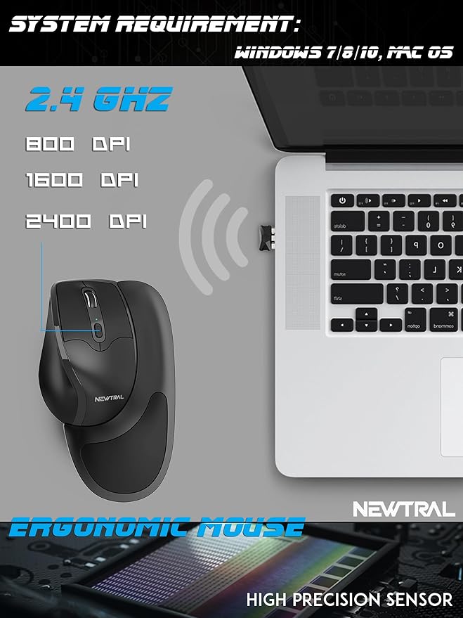 Newtral Wireless Ergonomic Mouse Small N300BWS