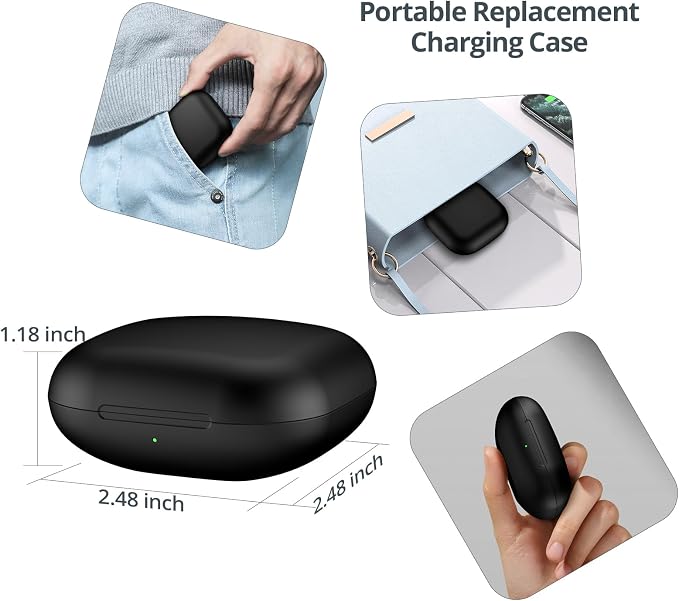 Charging Case Replacement Compatible for Beats Fit Pro, Portable Charger Case Support to Wireless Pairing, with Sync Button, 700mAh Built-in Battery, Charge Earbuds 3 Times, Black