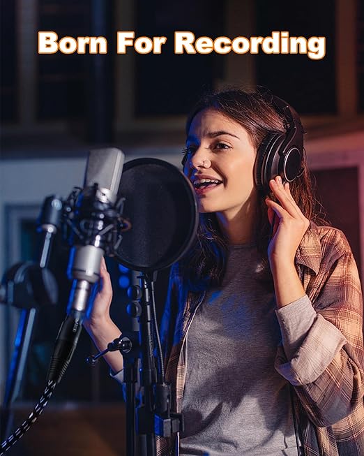 XLR Cables Short, Mic Cord 1ft 6 Pack, Braided Balanced Microphone Cable Male to Female 3 Pin Connector for Microphones, Mixer, XLR Speaker Systems