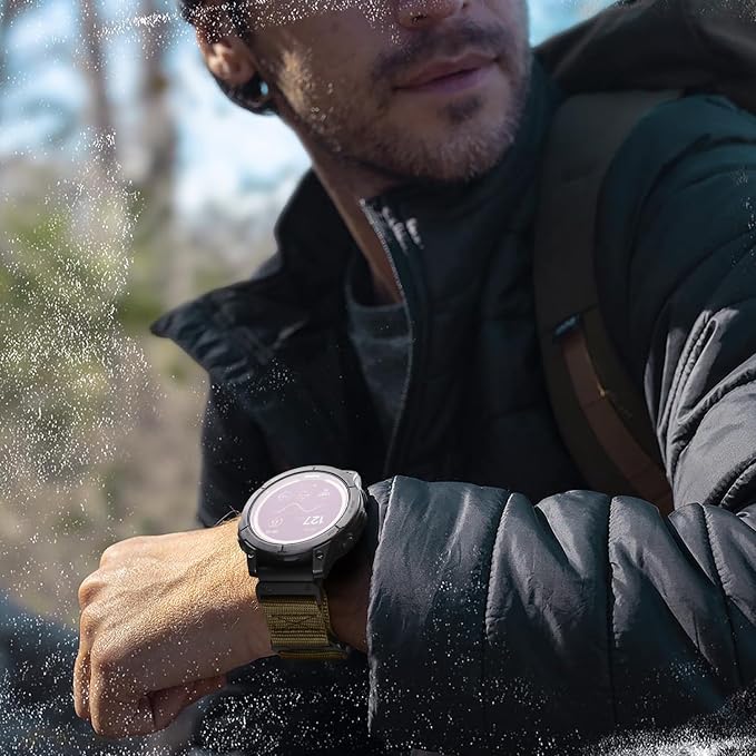 Bandletic Compatible with Garmin Instinct Watch Bands, Rugged Tactical Nylon for Fenix 8 47mm/7/6 Pro/5 Plus, Quick Fit 22mm Strap Fit for Forerunner 970/965/955/Approach S70/S62/S60/Epix 2 Pro/Quatix