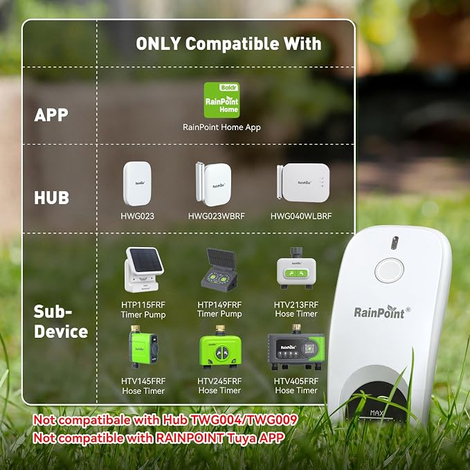 RainPoint 3-in-1 APP Remote Monitoring WiFi Soil Meter - CAN NOT USE Alone, Moisture/Air Temperature/Light Intensity Monitor and Custom Alert, IP66 Waterproof Wireless Sensor for Plant Indoor/Outdoor