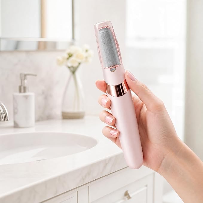 Electric Foot File and Callus Remover,12 in 1 Pedicure Kit Dual Roller Heads 2 SpeedsProfessional Pedicure Tools for Dry, Calluses, Dead, Cracked, Hard Skin, Home Spa Care(Pink