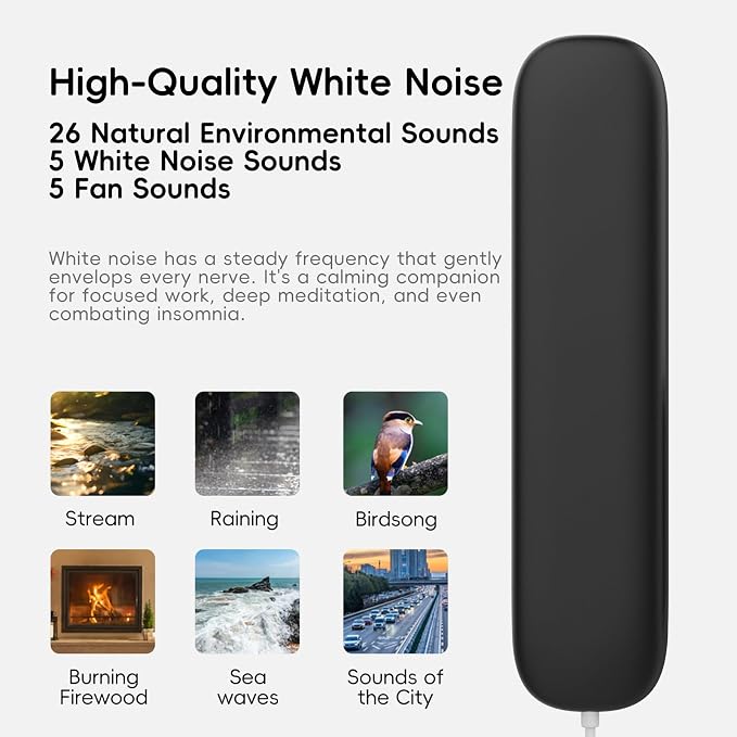 Under-Pillow Bone Conduction Sleep Speaker, Under-Pillow White Noise Sound Machine with Sleep Timer, TF Card Compatible for Side Sleepers & Insomnia, Designed to Calm the Mind & Support Deeper Sleep