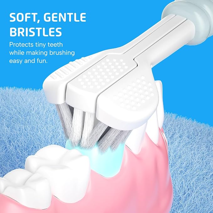 Well Before Kids U Shaped Electric Toothbrush with 5 Brush Heads, Ultrasonic, 5 Modes, IPX7 Waterproof Design (Dinosaur, Green, Ages 2-7)