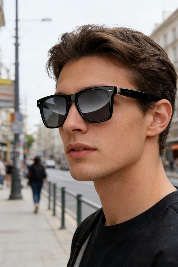 Blackview Smart Glasses, Polarized Bluetooth Sunglasses with Speaker, Voice Control, UV Protection, Anti Blue Light Lens