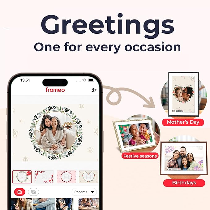 Digital Picture Frame, 10.1'' Frameo Digital Frame Wifi, 32GB Memory, 1280*800 HD Touch Screen Digital Photo Frame, Wall Mountable, Share Instantly, Anniversary, Birthday Gifts for Women, Mom, Golden