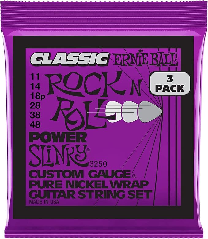 Ernie Ball Regular Slinky Classic Pure Nickel Electric Guitar Strings 3-pack, 10-46 Gauge (P03251)