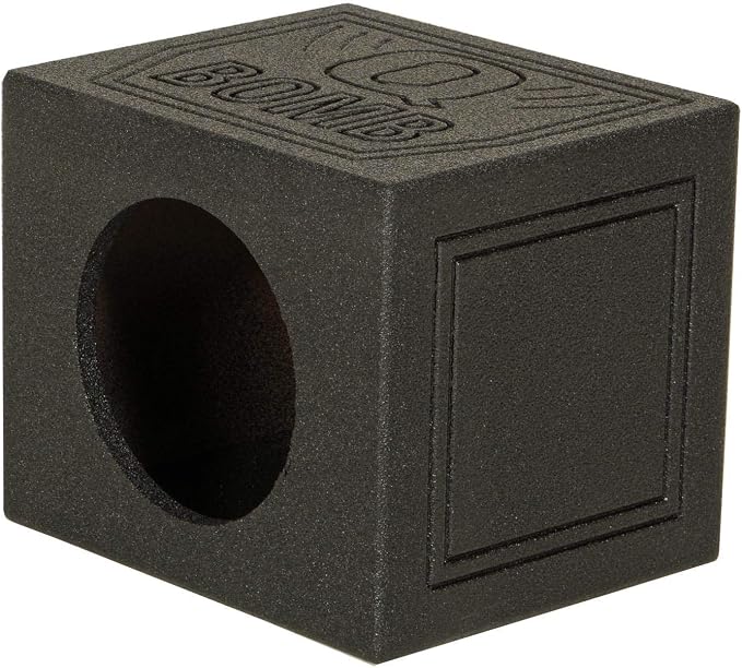 QPower Single 12-Inch Sealed Subwoofer Enclosure – Heavy-Duty MDF Car Audio Sub Box with Spray Finish