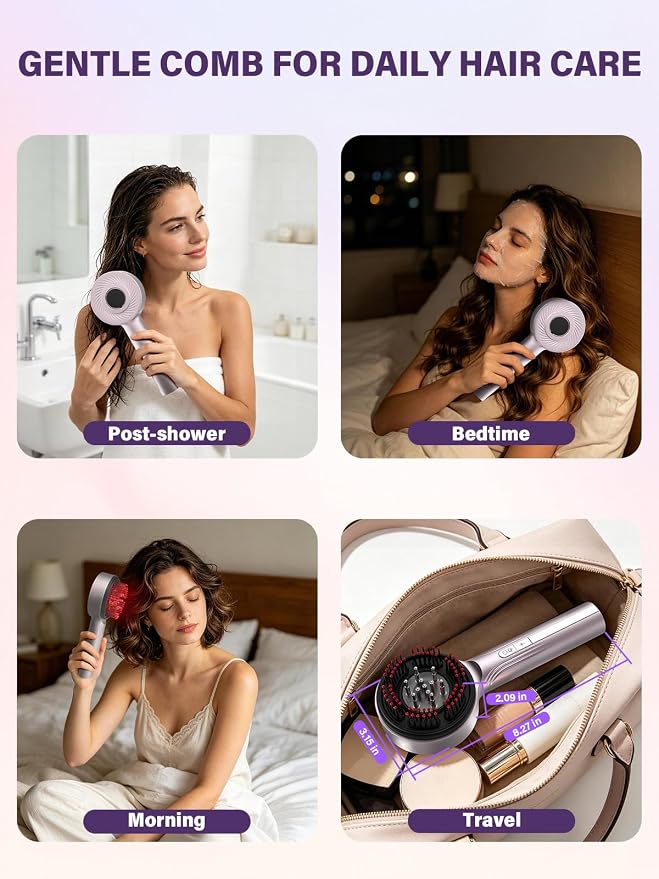 Electric Scalp Massage IPX6 Waterproof Hair Massager Oil Applicator Brush | Hair Massager Scalp Brush for Women Beauty Enthusiasts Home Spa Travel Shower Use Gentle Scratch Kneading Scalp Care Tool
