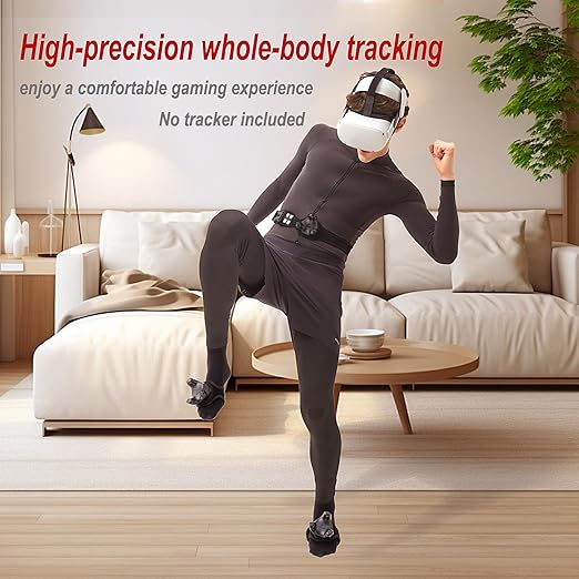 QOi Trackerstraps for Vive Tracker 3.0, 2.0, Tundra Tracker, Vive UltimateTracker Empower Full Body Tracking in VR Chat,and Other FBT Apps(Tracker Sold Separately) 1XBelt 2XShort Band Black