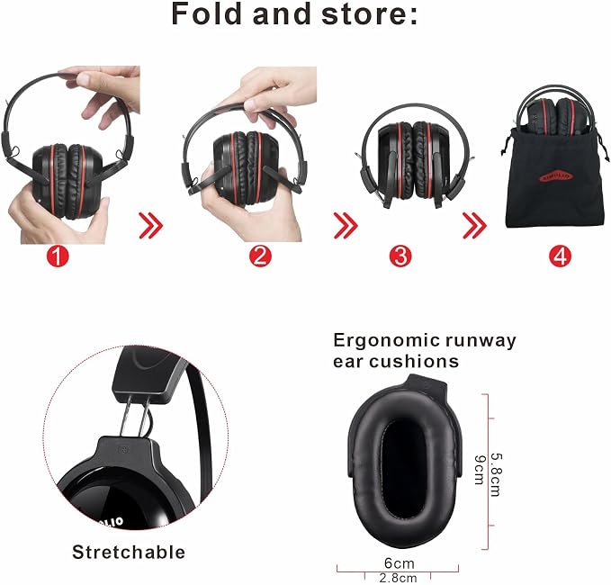 SIMOLIO Infrared Headphones for Car DVD, Not Bluetooth, Universal 2 Channel IR Headphones for Honda Odyssey, uConnect Chrysler Pacifica, Town & Country, GMC Yukon, Wireless Headsets for TV, 3 Pack