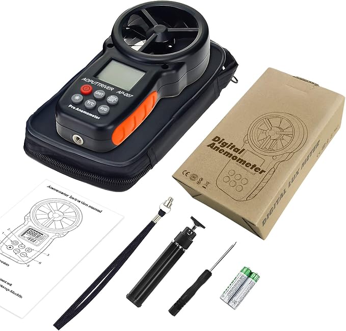 Anemometer Handheld Wind Speed Meter for Wind &Airflow &Wind Chil, Air Flow Meter for Drone Flying Golf Shooting,14℉-113℉ Wind Tempe