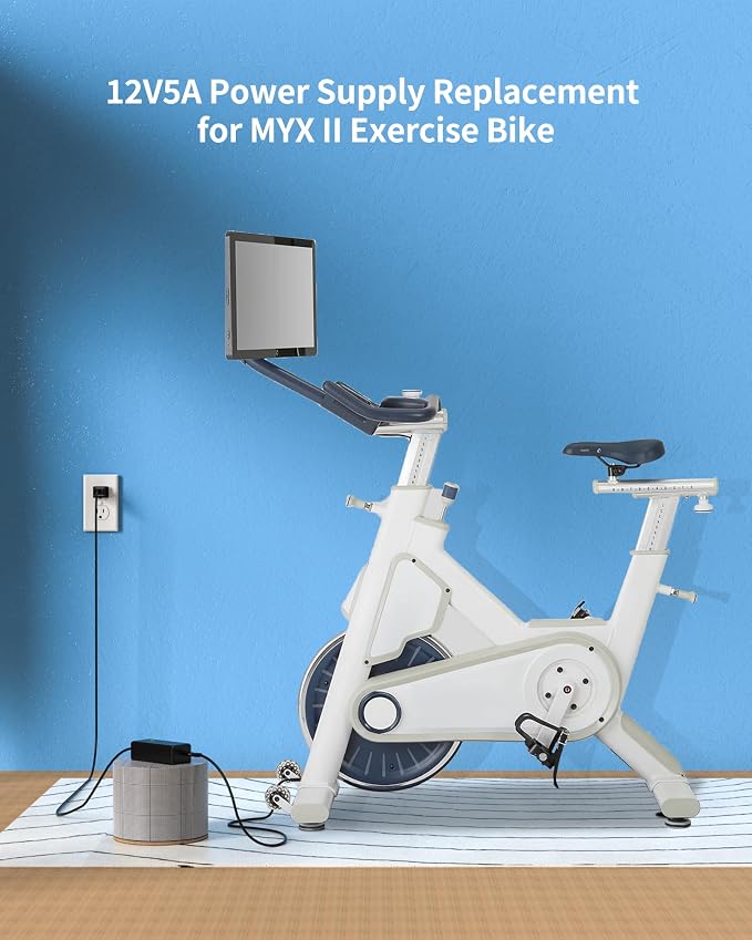 VHBW for MYX Fitness Bike Power Cord Compatible with MYX Fitness MYX II and MYX II Plus Cycling Bike MYX215A MYX216A 2AUR9-MYX215A 2AUR9-MYX216A KA1670-1205000Q Charger Cord