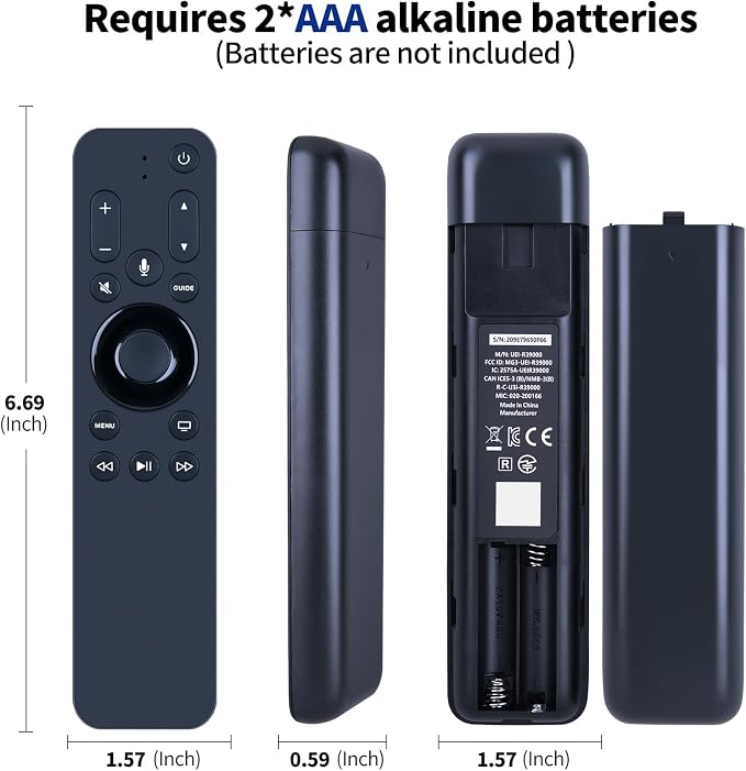 URC1110 Replacement Remote Control for Apple TV HD & 4K TV Box - Supports Siri Voice