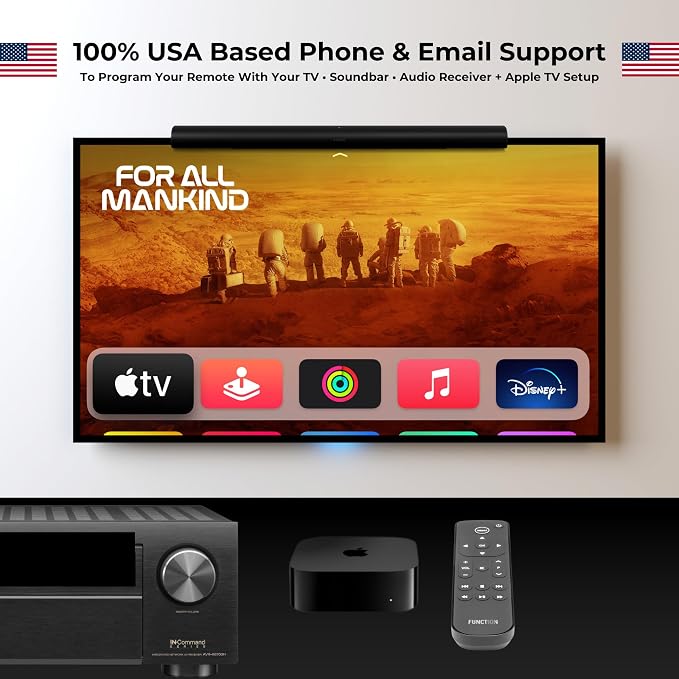 Function101 Button Remote for Apple TV (Bluetooth Edition) — Apple TV Replacement Remote for Apple TV 4K & All Models | Bluetooth + Infrared | Traditional Button Layout | 2 AAA Batteries Included