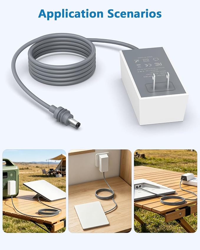Starlink Mini 12V Power Supply Adapter 30V 2A 60W Wall Charger 2M Cable | 2M Waterproof DC Power Cable, 30V Stable Output, Zero Voltage Drop, No need to restart, 110V-240V Universal Fast Charging