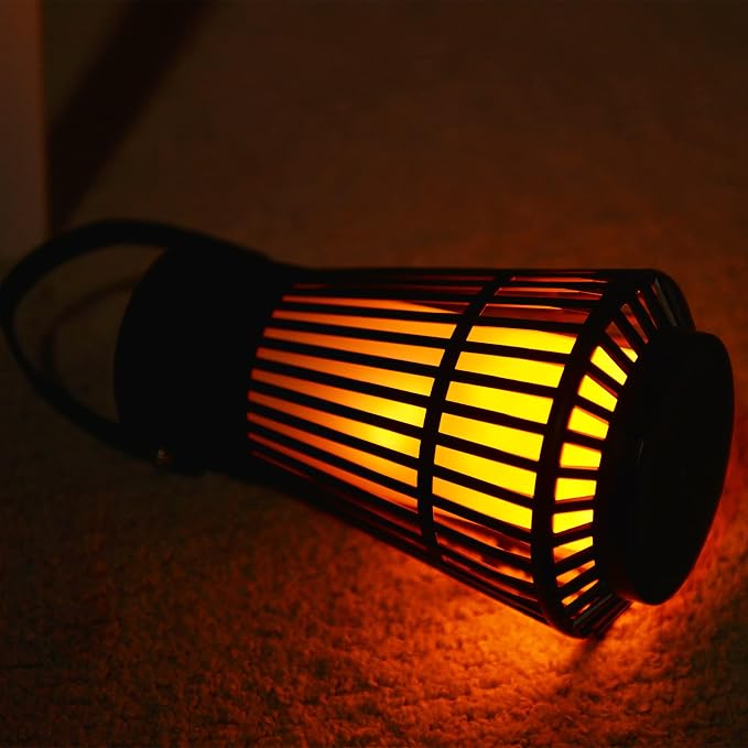 Outdoor Bluetooth Speaker with Flame Atmosphere, Led Waterproof Wireless Torch Speaker, Stereo Sound, Cool Gadgets for Camping, Yard, Party, Home, Decorations, Electronics Gifts for Men, Women, Dad