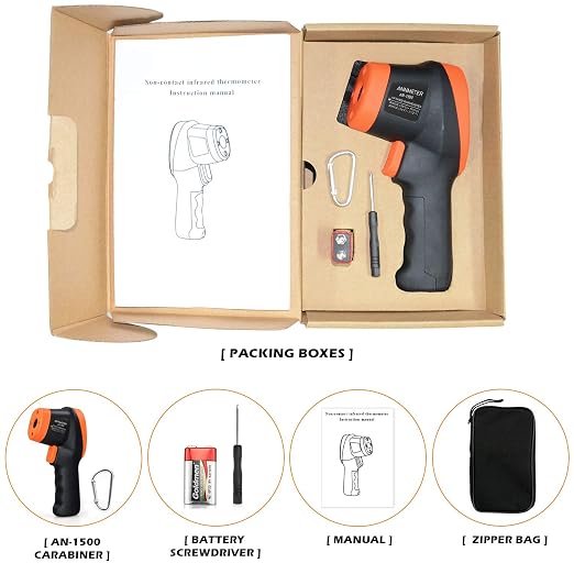 High Temperature Infrared Thermometer, AIOMEST Digital IR Pyrometer 30:1 Measure Temp -58~2732℉, Dual Laser Industrial Termómetro Handheld AI-1500 for HVAC Kilning Casting Pottery Forge