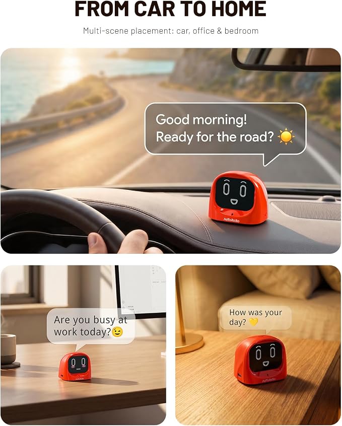 Smart AI Car Chat Robot, Voice Activated Assistant with Custom Personality, Hands-Free Driving Co-Pilot, in-Car & Home Use, Interactive Companion Robot