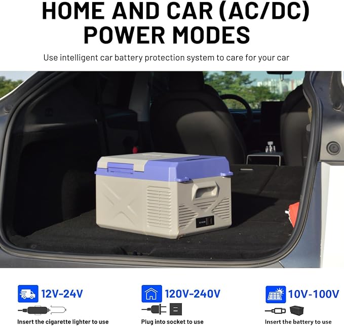 X9 12 Volt Refrigerator,Mini Portable Freezer,10 Quart Electric Cooler,12V Car Fridge,12/24V DC 100-240V AC for Ourdoor, Camping, Travel, Truck,RV, Boat -4℉~68℉