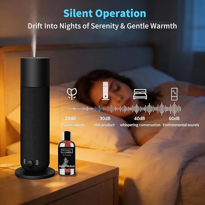 Smart Scent Air Machine for Home, Waterless Essential Oil Diffuser with Roy Tranquility Oil Set for Hotel and Commercial Use, Covers Up to 1000 Sq.Ft, Quiet Aromatherapy Machine for Hotel, Spa