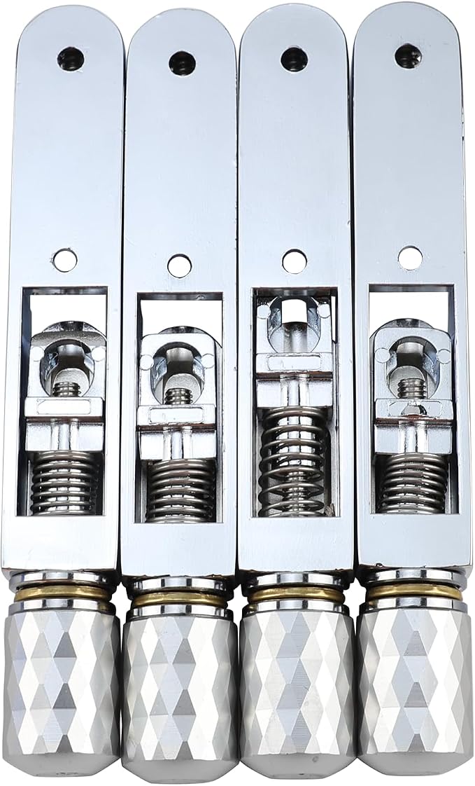 Pack of 4 Individual Single Tubular Fixed Bridge 4 String Electric Bass Bridge for Headless 4-string Bass Replacement Parts Chrome