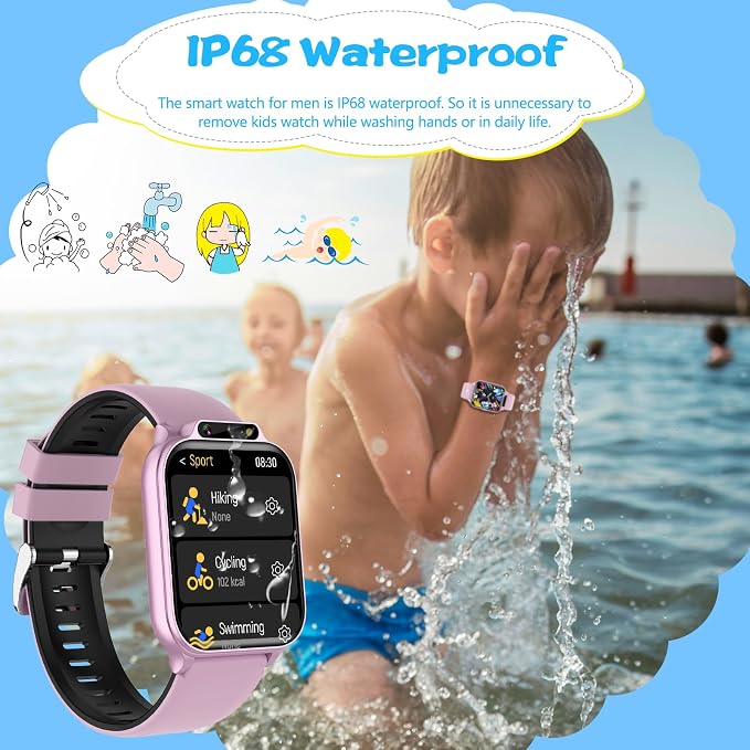 Smart Watch for Kids,1.85" Fitness Tracker with Heart Rate,Sleep Monitor,Built-in AI(Translation/Q&A/Watch Face/Image recognition Smartwatches,NO APP/Phone, Gift for Boys Girls.(Built-in AI, Pink)