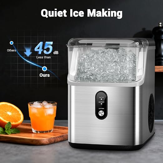 Countertop Nugget Ice Maker 33Lbs – Fast, Compact, and Convenient Crushed Ice for Home Use