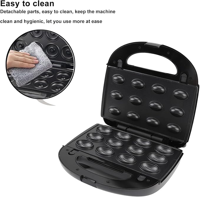 Electric Maker with 10 Non Stick Plates, Indicator Lights Cool Touch Handle Easy to and Store for Cooking Breakfast Grilled Cheese Tuna and Snacks (US Plug 110V)