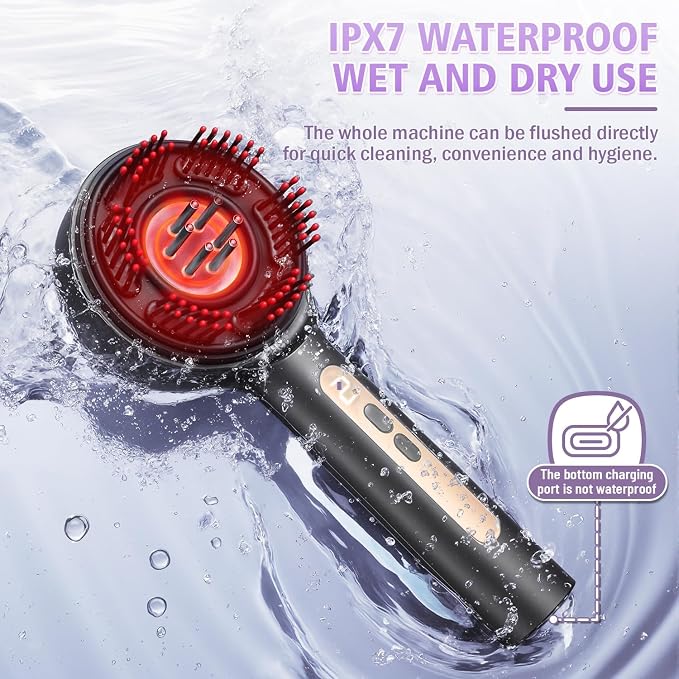 Electric Scalp Massager Comb | IPX7 Waterproof, Scalp Brush