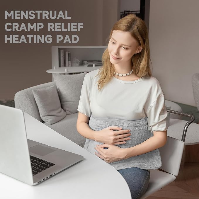 Heating Pad for Back Pain, Heating Pads for Cramps with 6 Heat Settings, Heat Pad for Arms and Knee, Menstrual Cramp Relief, Timer Auto Shut Off