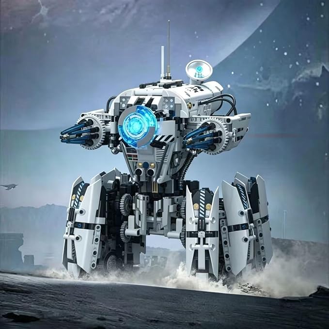Technic RC Robot Building Set,STEM Mecha Toy Coding for Boys 8-12 | Programmable,ABS Plastic,Hexapod,Walking System,LED Cyber Lights,Remote Control&App,Mecha Model,1406PCS,Birthday Gift