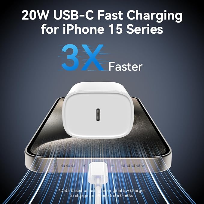 iPhone 17 16 15 Pro Max Charger Fast Charging, 8 FT iPhone 17 Charging Cable Long USB C 8FT Cord with 20W PD Fast iPhone 17 Pro Max Chargers Block for iPhone 17/17 Pro Max/17 Air/16/15 Series, iPad