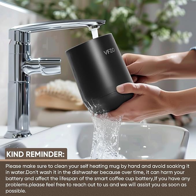 Smart Mug,Self Heating,Temperature-Controlled, Self-Heating Coffee Mug.LED Real-time Temperature Display. 180 Minutes Maximum Battery Life.Smart Coffee Cup(12oz, Ivory)
