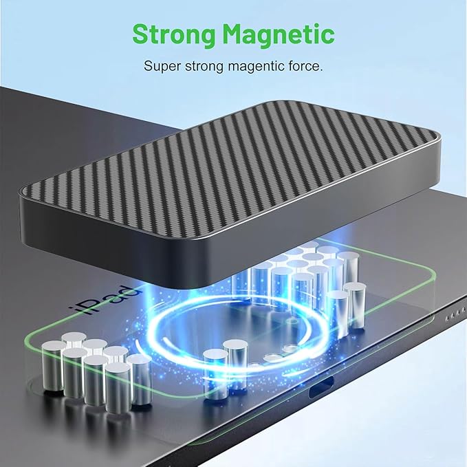 Magnetic Wireless Charger for iPad Pro 11 (1st/2nd/3rd/4th) & iPad Air 11 (M2/M3) & iPad Air 10.9 (4th/5th), 18W Fast Charging Smart Connector Alloy Wireless Charging Pad with USB-C Cord Cable
