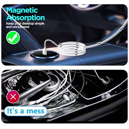 AICase Magnetic Charging Cable,(3FT+6.5FT) Super Organized Charging Magnetic Absorption Nano Data Cable for Phone 14/13/12/11/XS/XS Max/XR/X/8/8 Plus/7/7 Plus/6s/6s Plus/6/6 Plus/SE
