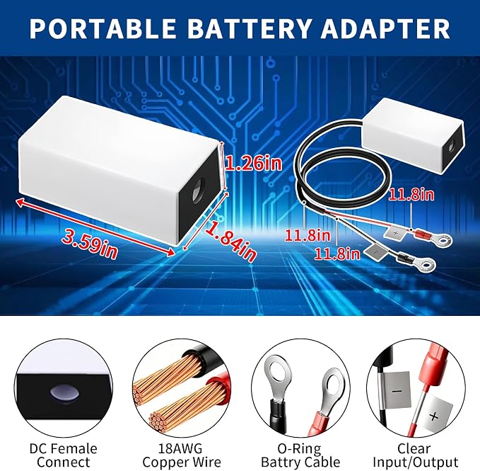 Starlink Mini 12V Battery Adapter, Starlink Mini Step Up Converter 12V-24V to 36V with DC Female Power Cable, StarlinkMini Power Supply for Truck, RV, Marine, Camping &Off-Grid