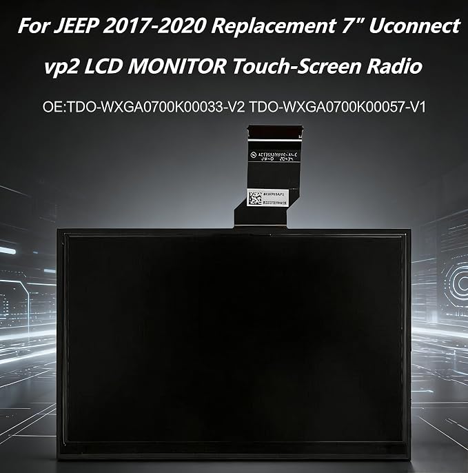 7" Uconnect Screen Replacement LCD Display for Jeep Compass Renegade 2017-2021 TDO-WXGA0700K00057-V1 TDO-WXGA0700K00033-V2 Without Bracket