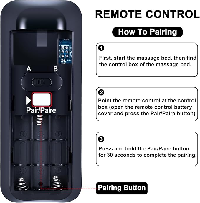 New RF399A RF368B Ease 2.0/3.0/4.0 Replacement Remote Control Compatible with Tempurpedic/Ergo Adjustable Bed Base JLDK.30.03.20