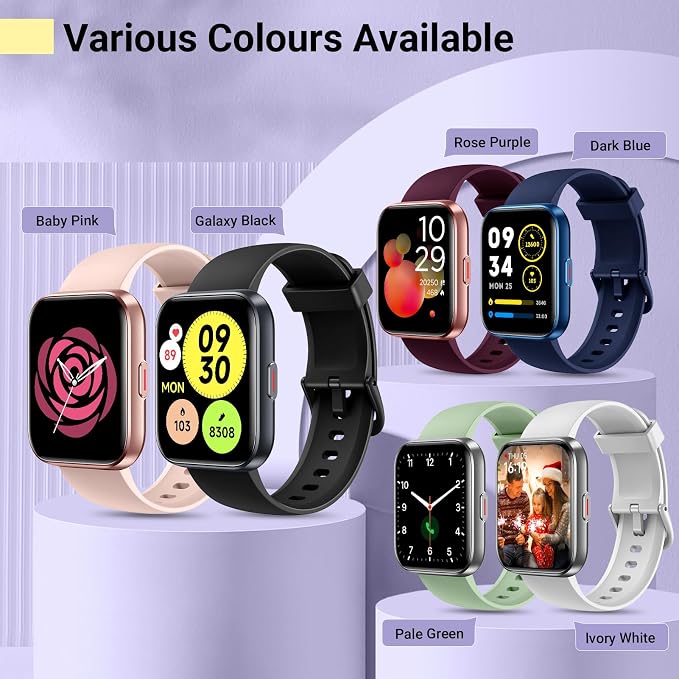 Smartwatch for Women, Compatible with Android & iPhone, 1.8'' Fitness Tracker Watch with Alexa, Call & Notification Alerts, Heart Rate & Sleep Monitor, 120 Sports Modes, Waterproof Watch for Women