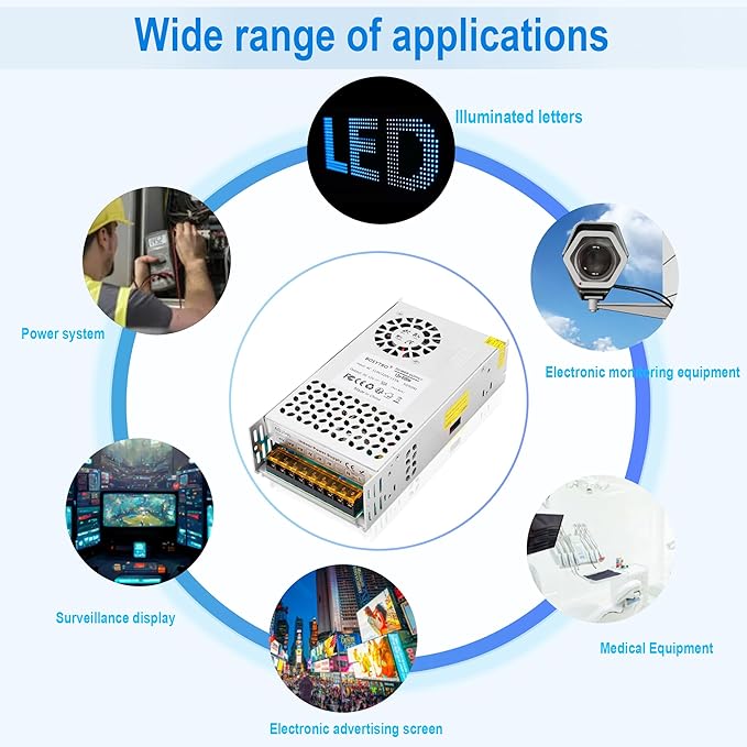 12V 50A 600W DC Switching Power Supply, Universal Regulated Switching AC110V/220V (SMPS), 12 Volt Power Supply for LED Strip Light, CCTV Camera Security System,Computer Project