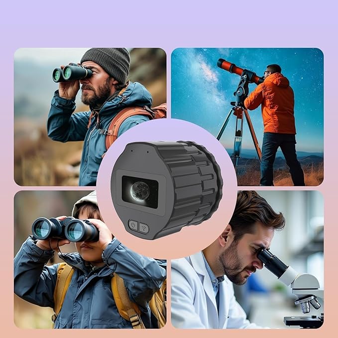 64GB Telescope Camera Digital Eyepiece: 2K Video Recording, WiFi Telescope Microscope Accessory, 25-50mm Eyepiece Adapter, Screen Support, App Control, Perfect for Astrophotography, Birds Watching